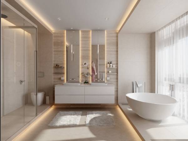 mẫu thiết kế nội thất cho áng sáng phòng tắm đẹp và sang trong
