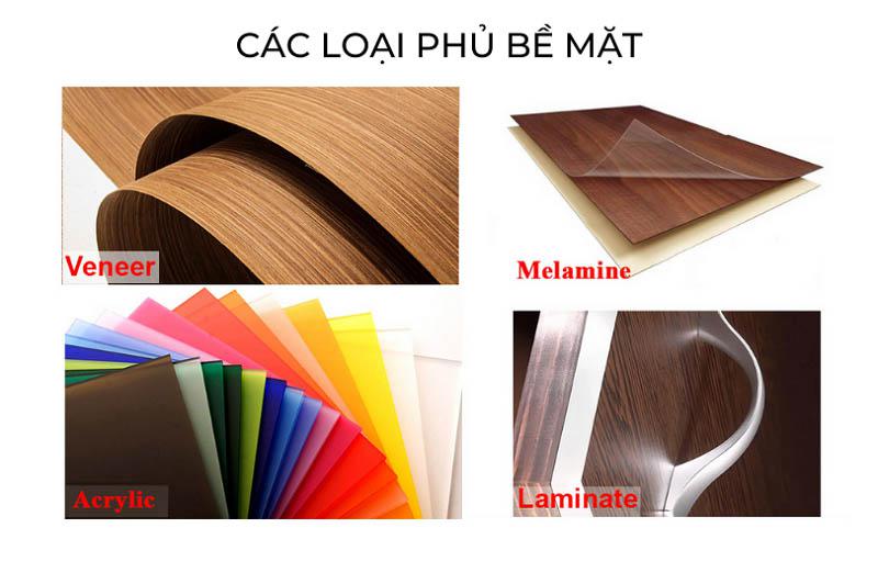 Các loại vật liệu phủ bề mặt tủ bếp gỗ công nghiệp