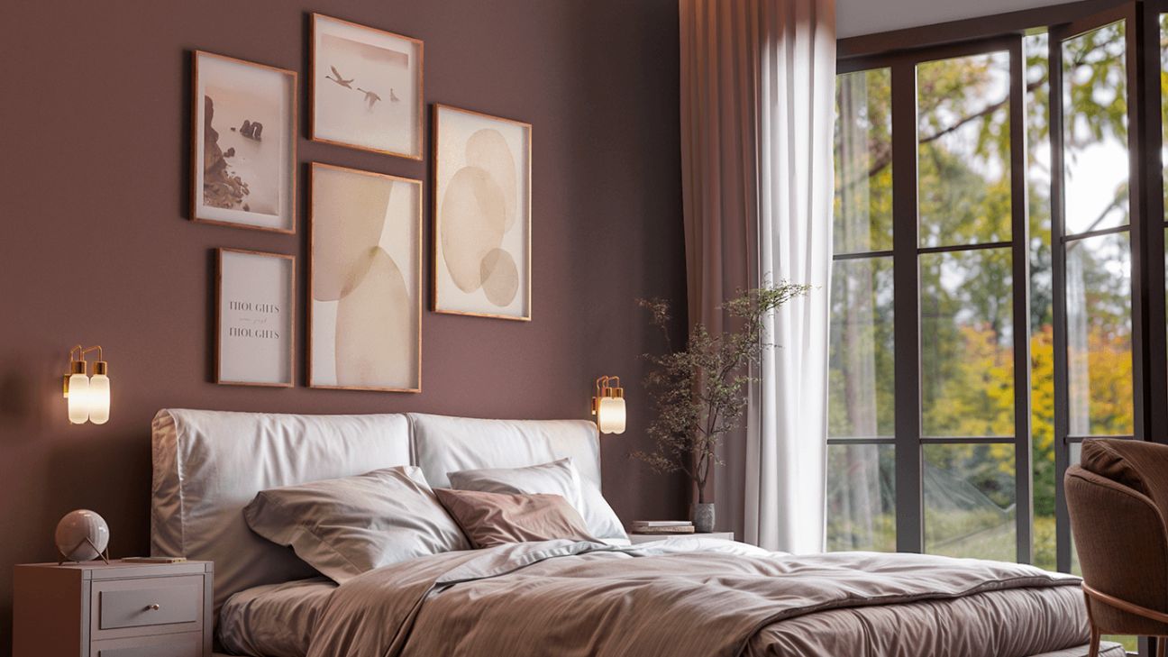 Tranh treo tường nghệ thuật trong thiết kế phòng ngủ 18m2 Tranh treo tường nghệ thuật trong thiết kế phòng ngủ 18m2