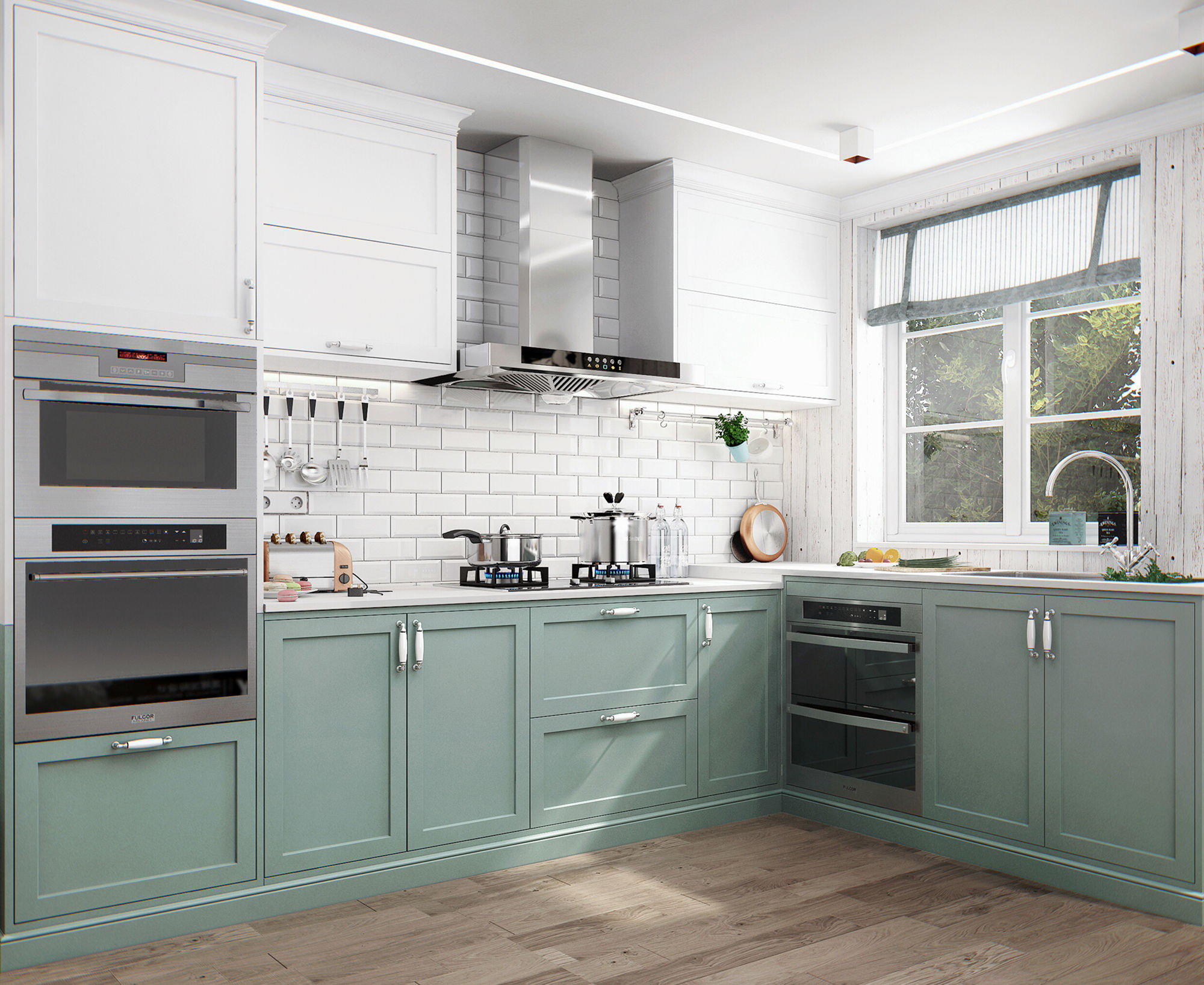 Mẫu nội thất tủ bếp căn hộ chung cư 54m2