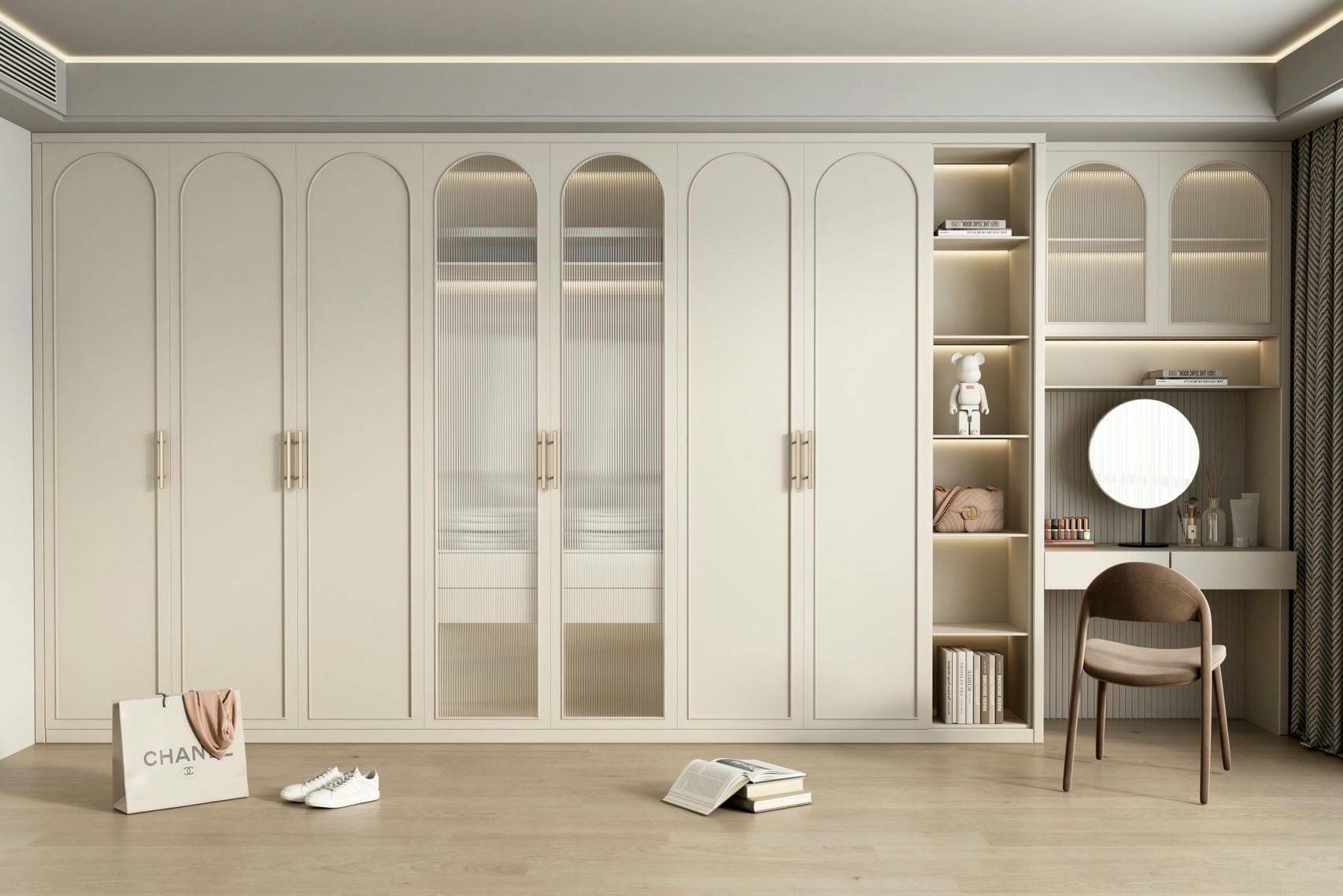 Mẫu thiết kế nội thất tủ áo cho nhà 6x13m Mẫu thiết kế nội thất tủ áo cho nhà 6x13m