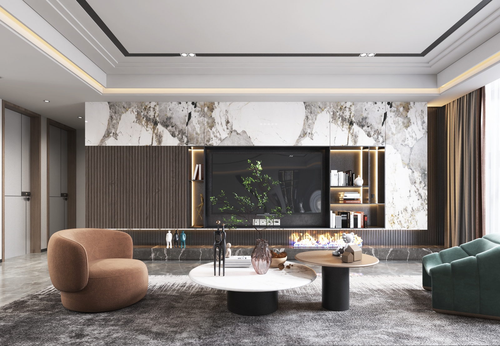 Thiết kế phòng khách căn hộ chung cư 3 phòng ngủ