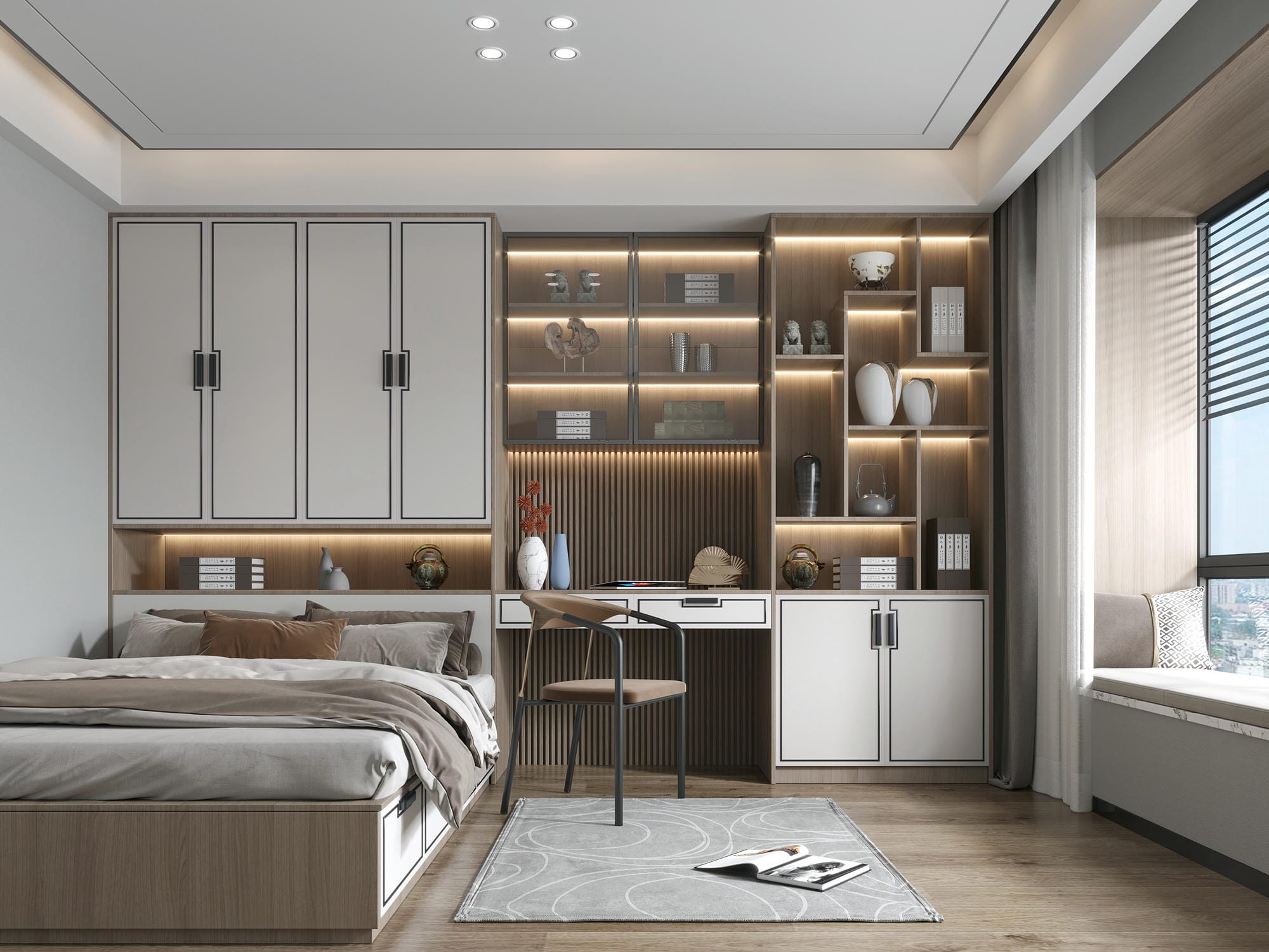 Một phòng ngủ trong thiết kế căn hộ 80m2 2 phòng ngủ Một phòng ngủ trong thiết kế căn hộ 80m2 2 phòng ngủ