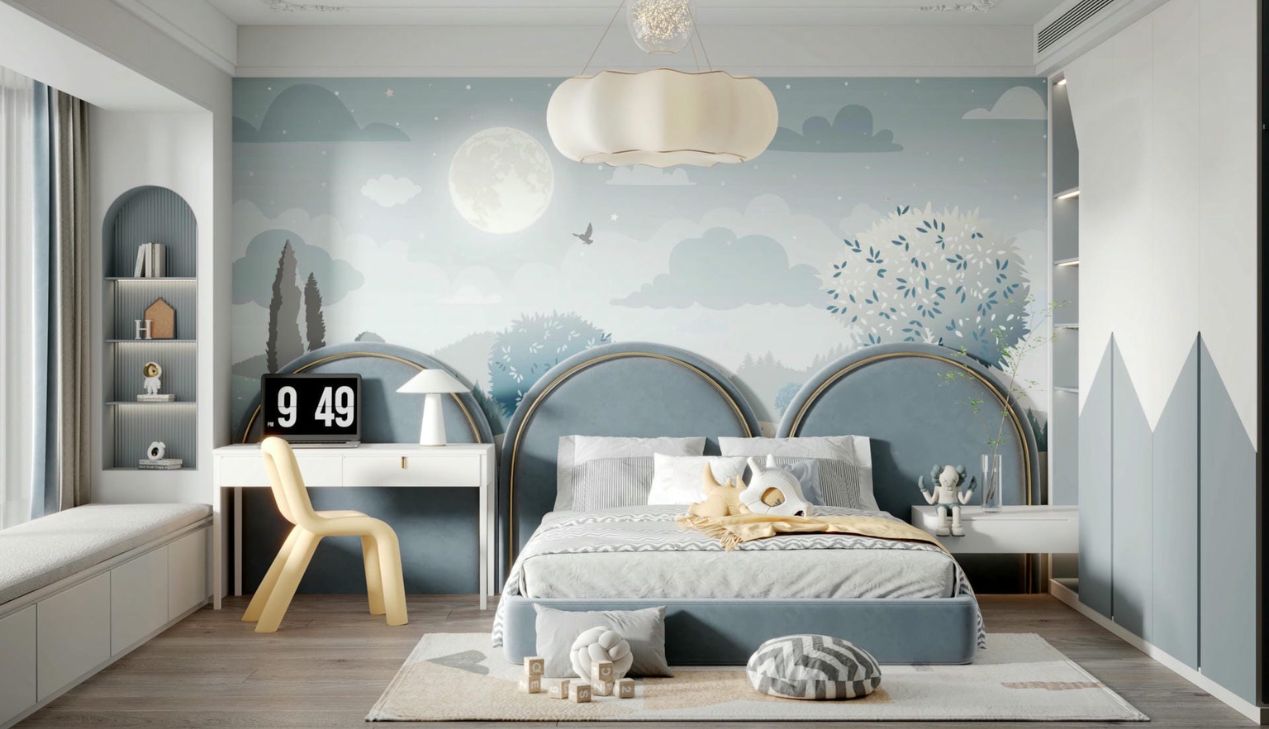 Ảnh Phòng Ngủ Màu Xanh Dương