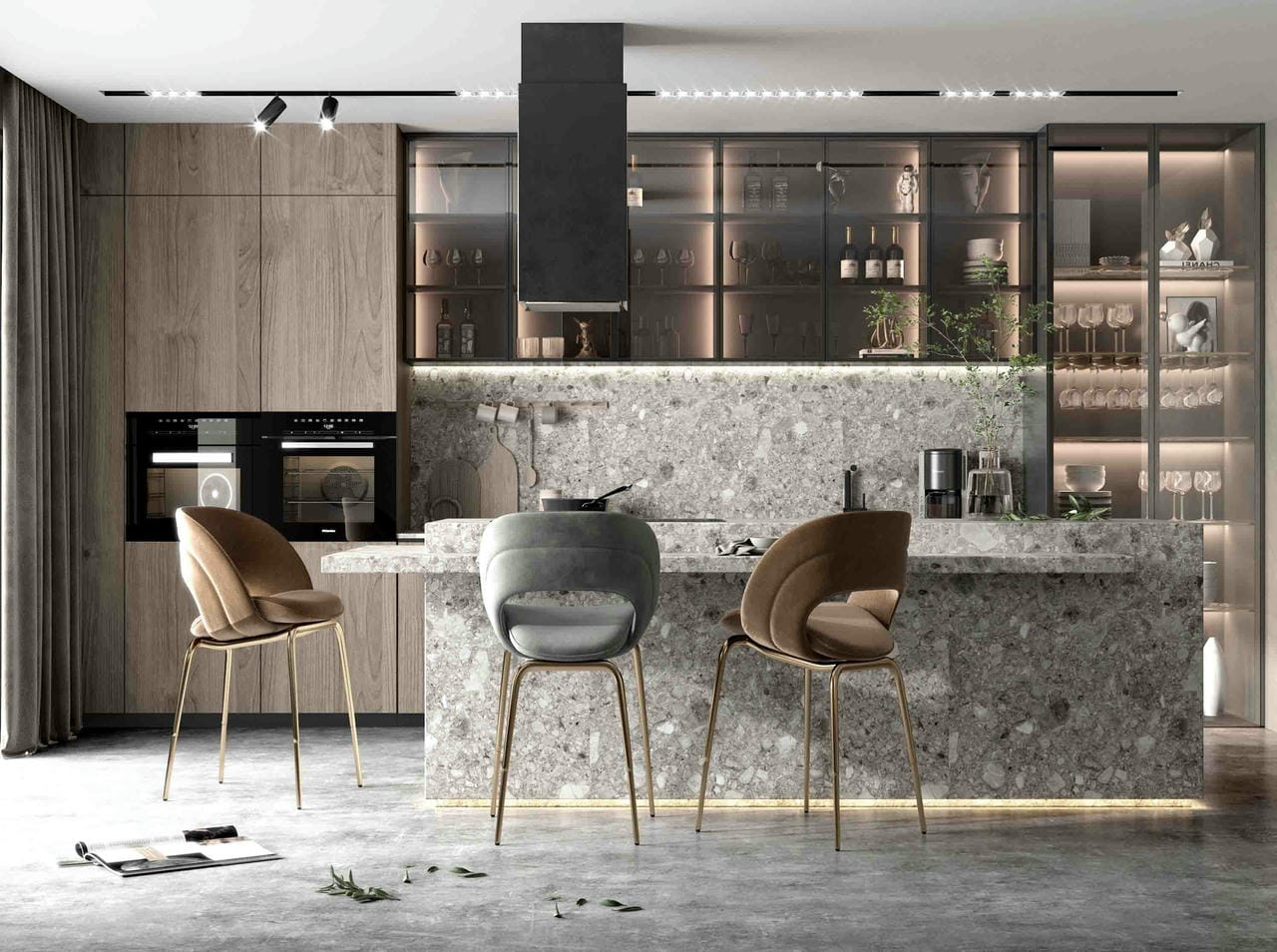 Bàn đảo bếp đẹp hiện đại