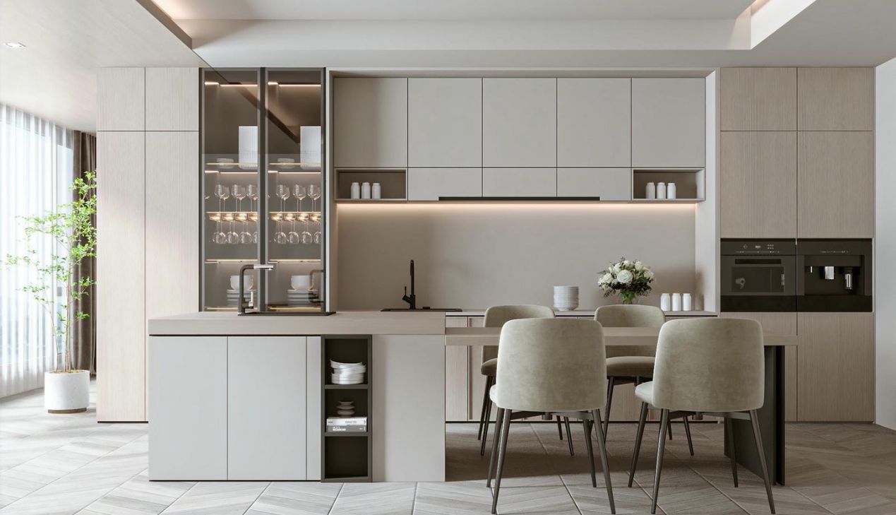 Bếp 20m2 kiểu Hàn Quốc Bếp 20m2 kiểu Hàn Quốc