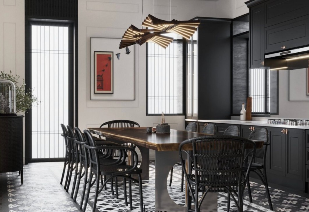 Bếp phong cách Indochine trong căn hộ nhỏ