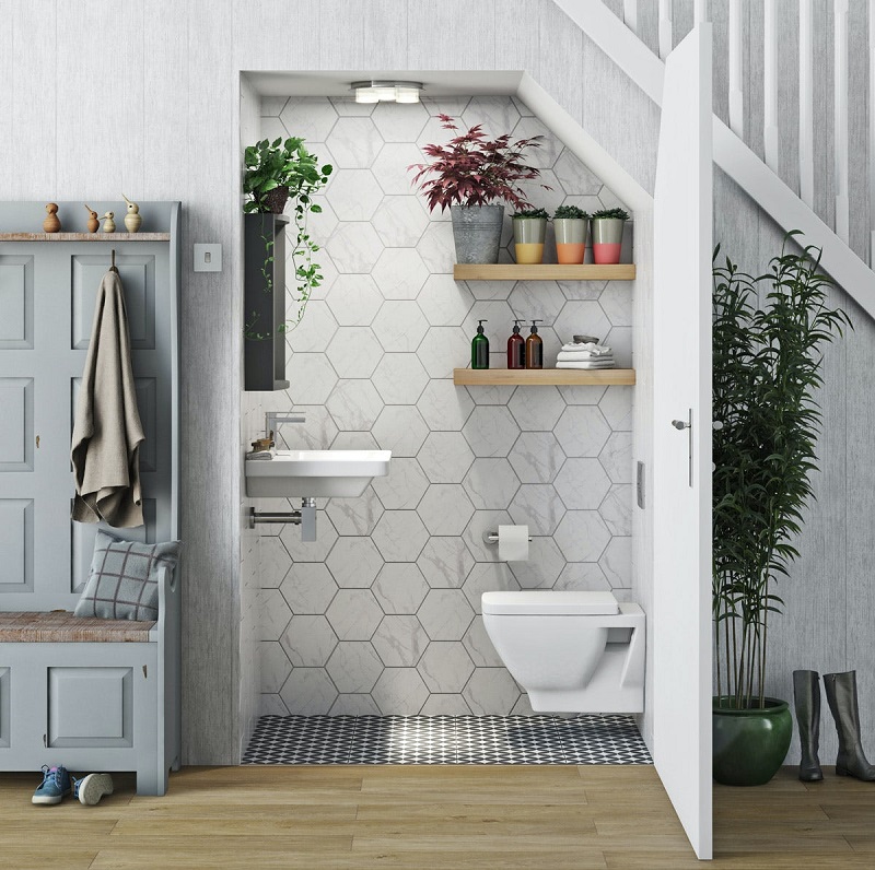 Cải tạo gầm cầu thang thành WC tiện lợi Cải tạo gầm cầu thang thành WC tiện lợi