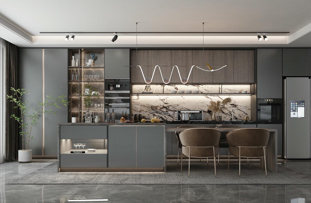 Decor phòng bếp hiện đại sang trọng đẹp Decor phòng bếp hiện đại sang trọng đẹp