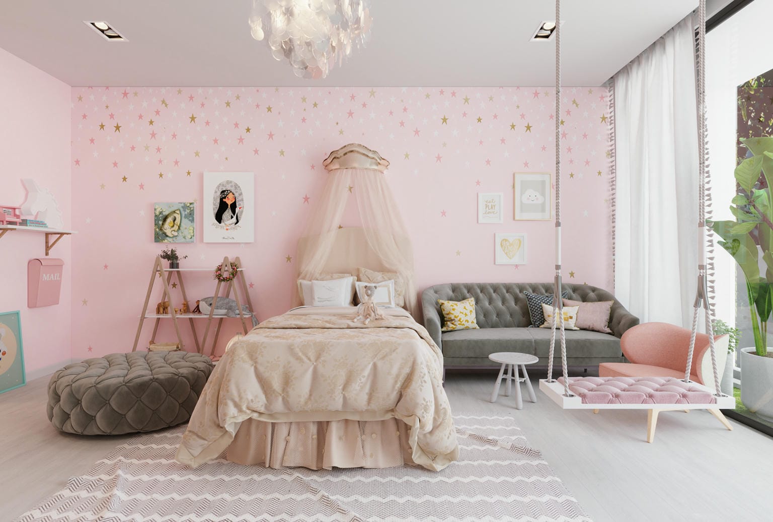 Decor phòng ngủ màu hồng đẹp Decor phòng ngủ màu hồng đẹp