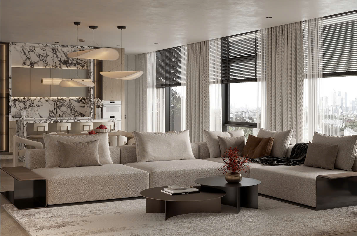 Mẫu nhà 50m2 có phòng khách liền bếp Mẫu nhà 50m2 có phòng khách liền bếp