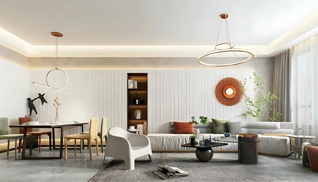 Mẫu nhà phòng khách liền bếp