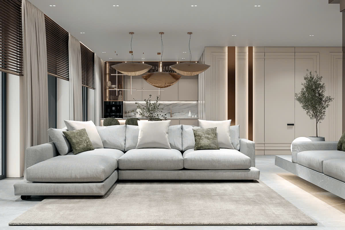 Mẫu phòng khách liền kề bếp 40m2 Mẫu phòng khách liền kề bếp 40m2