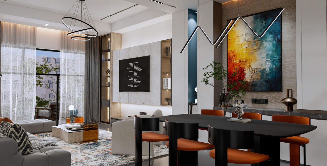 Mẫu phòng khách liền bếp 30m2 tinh tế Mẫu phòng khách liền bếp 30m2 tinh tế