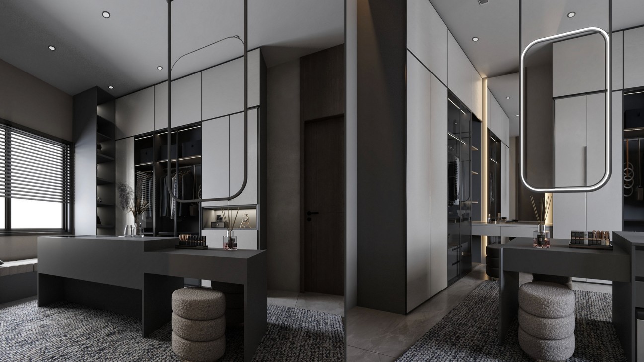 Mẫu phòng ngủ có phòng thay đồ theo phong cách luxury Mẫu phòng ngủ có phòng thay đồ theo phong cách luxury