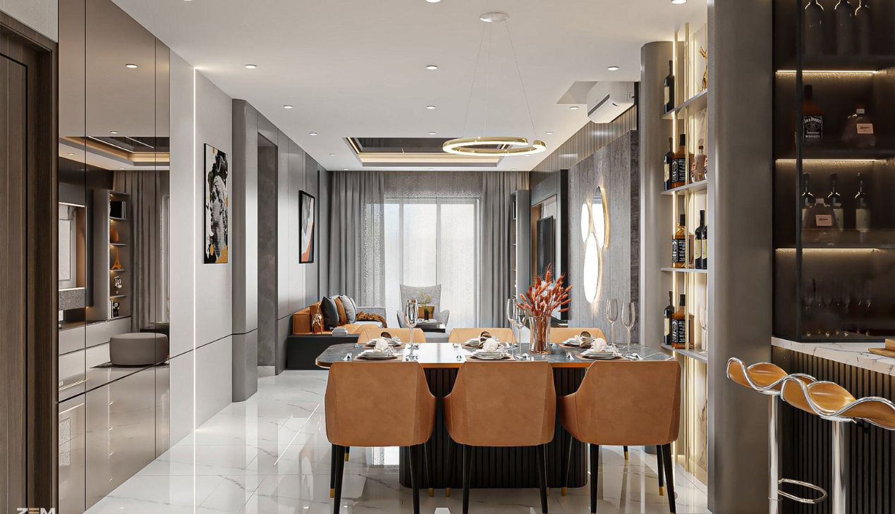 Nhà ống phòng khách liền bếp