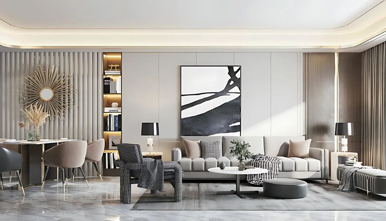 Nội thất phòng khách liền bếp