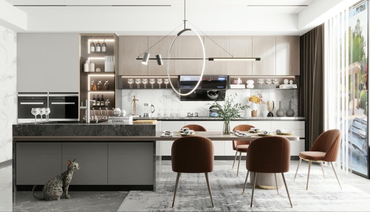Phòng bếp 20m2 hiện đại Phòng bếp 20m2 hiện đại
