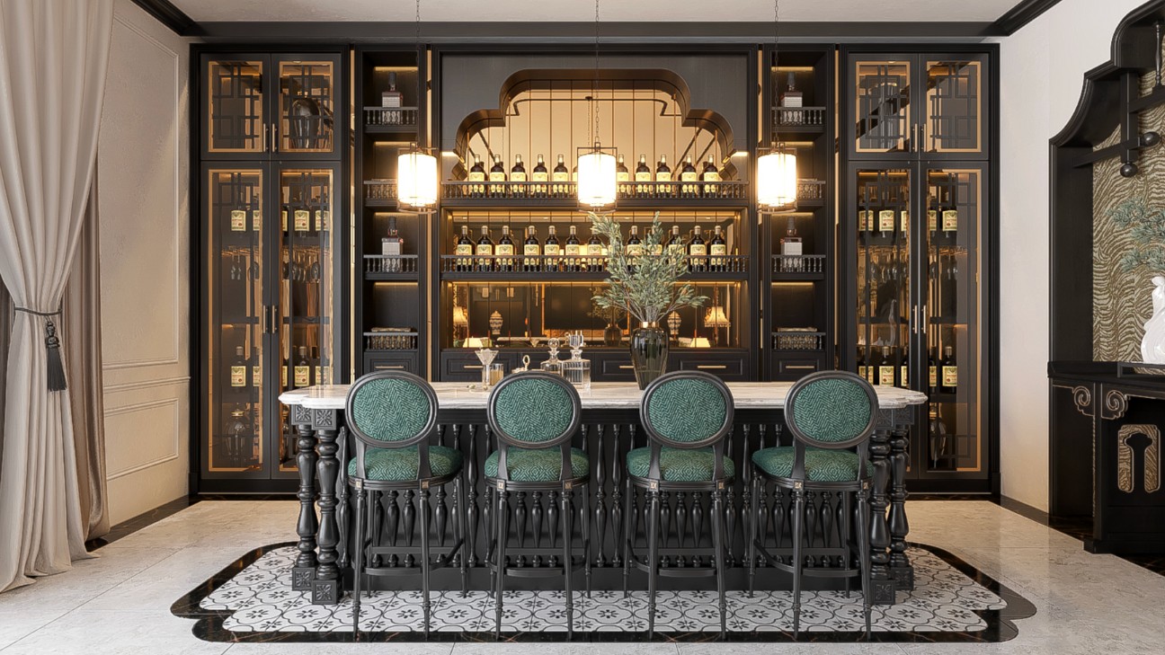 Phong cách phòng bếp kết hợp phòng ăn luxury