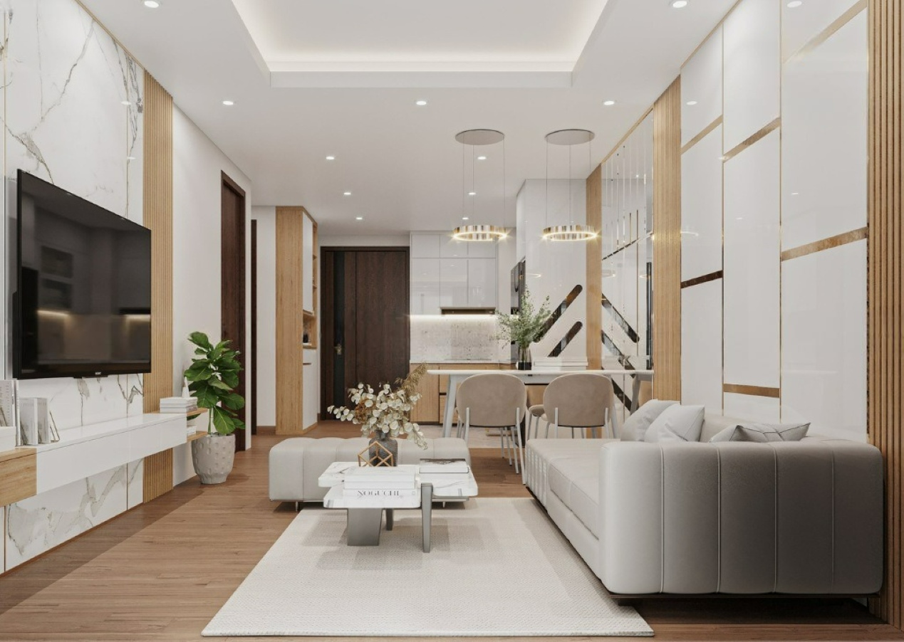 Phòng khách liền bếp 15m2 đẹp tiện nghi Phòng khách liền bếp 15m2 đẹp tiện nghi