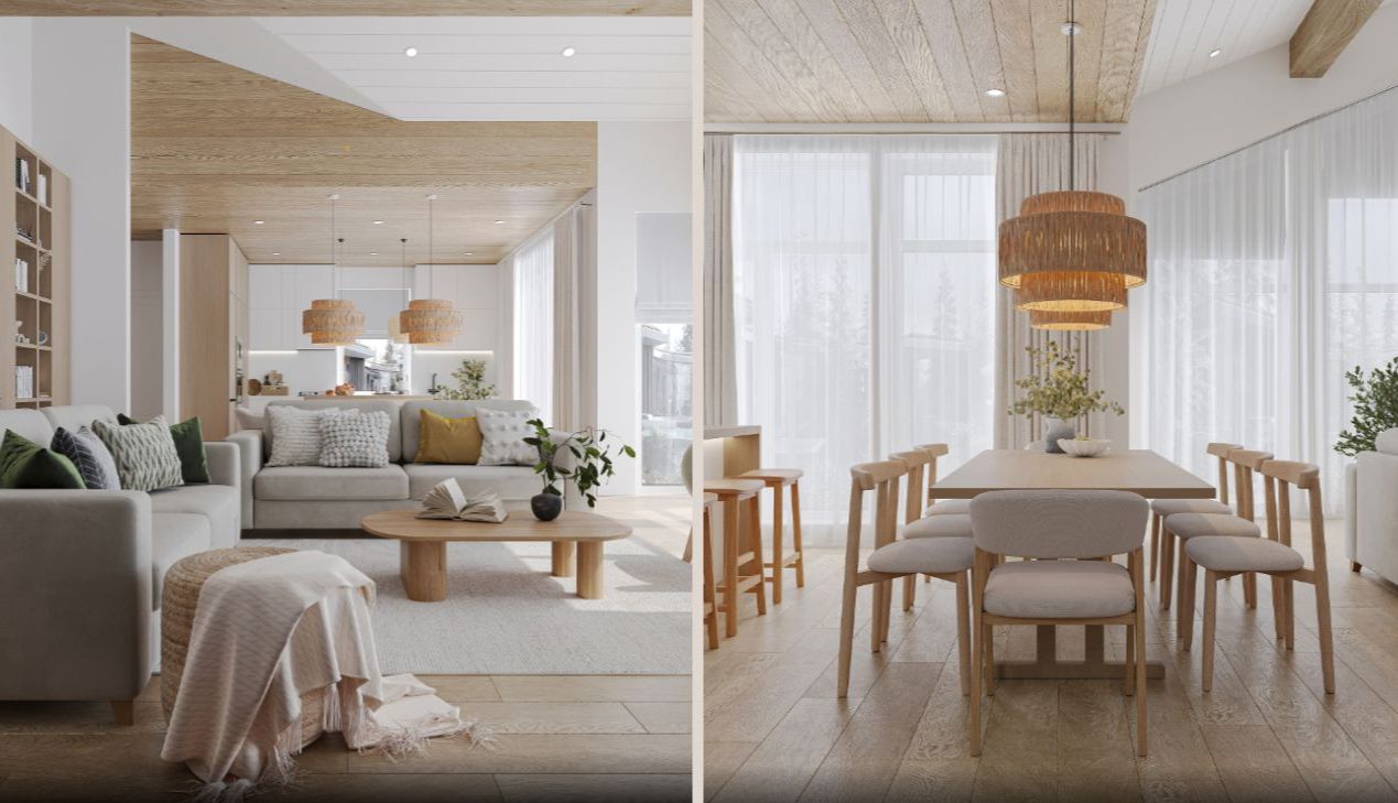 Phòng khách liền bếp 25m2