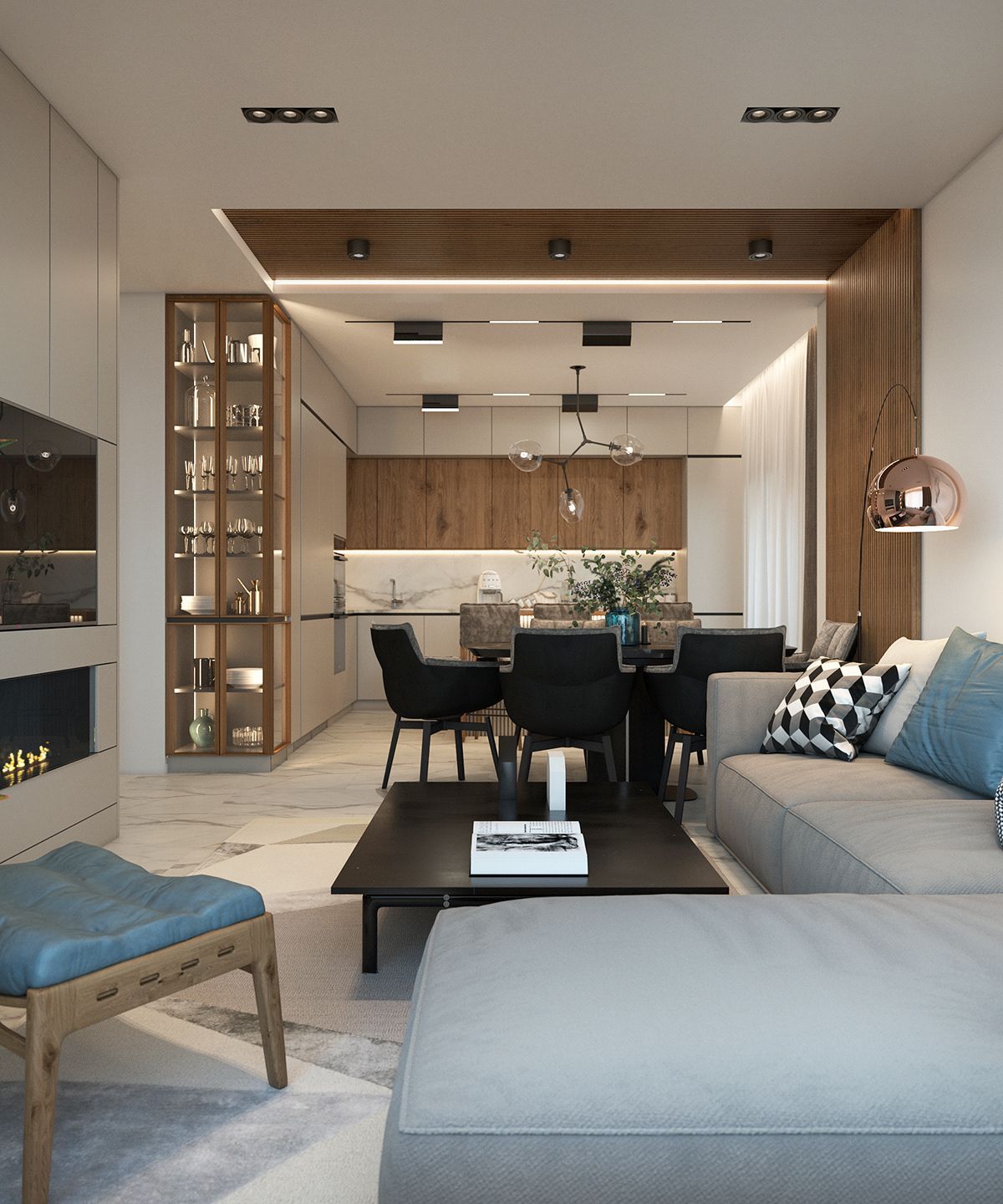 Phòng khách liền bếp 30m2 với nhiều nội thất đa dạng Phòng khách liền bếp 30m2 với nhiều nội thất đa dạng