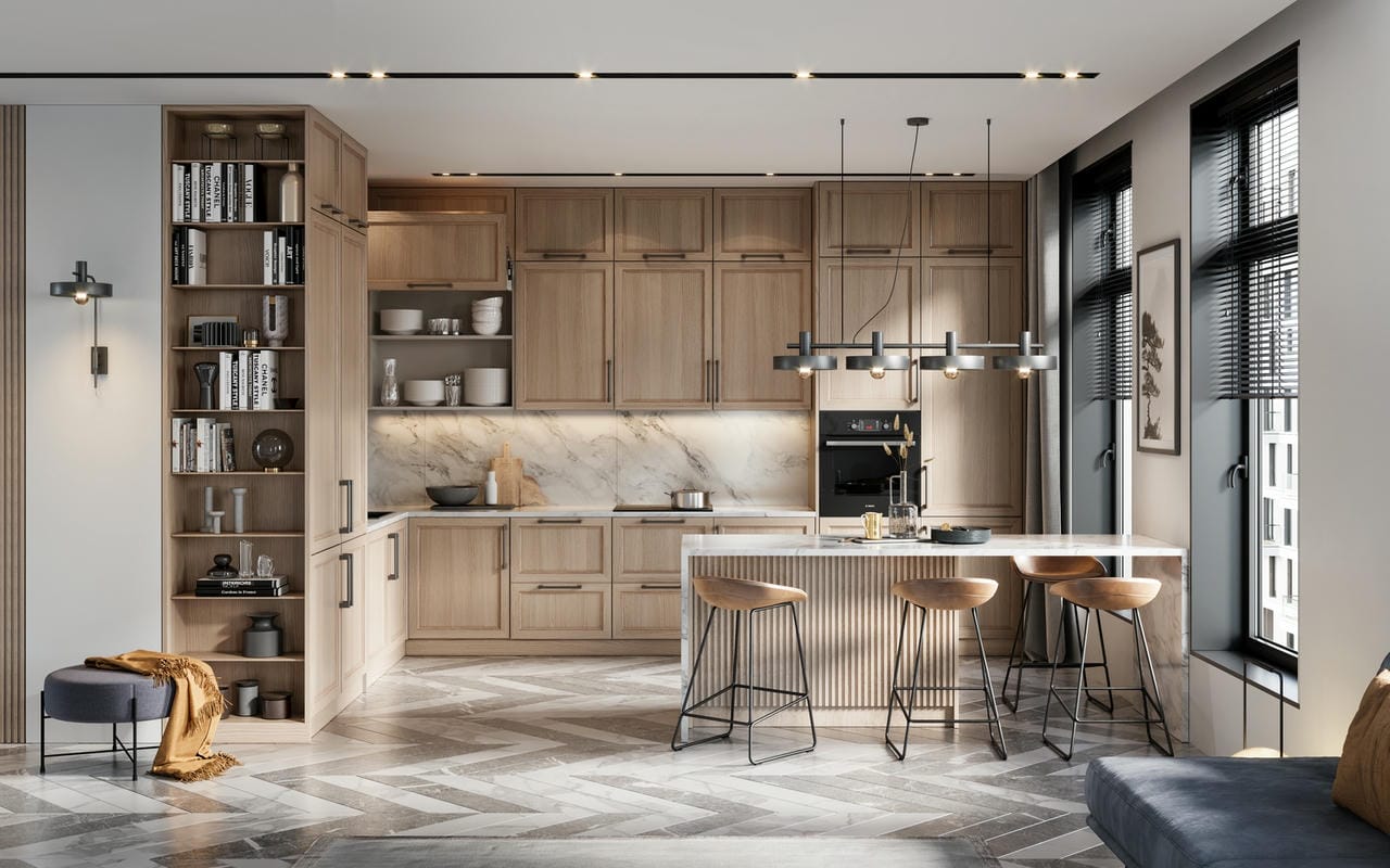 Phòng khách liền bếp 40m2 cho gia đình nhỏ Phòng khách liền bếp 40m2 cho gia đình nhỏ