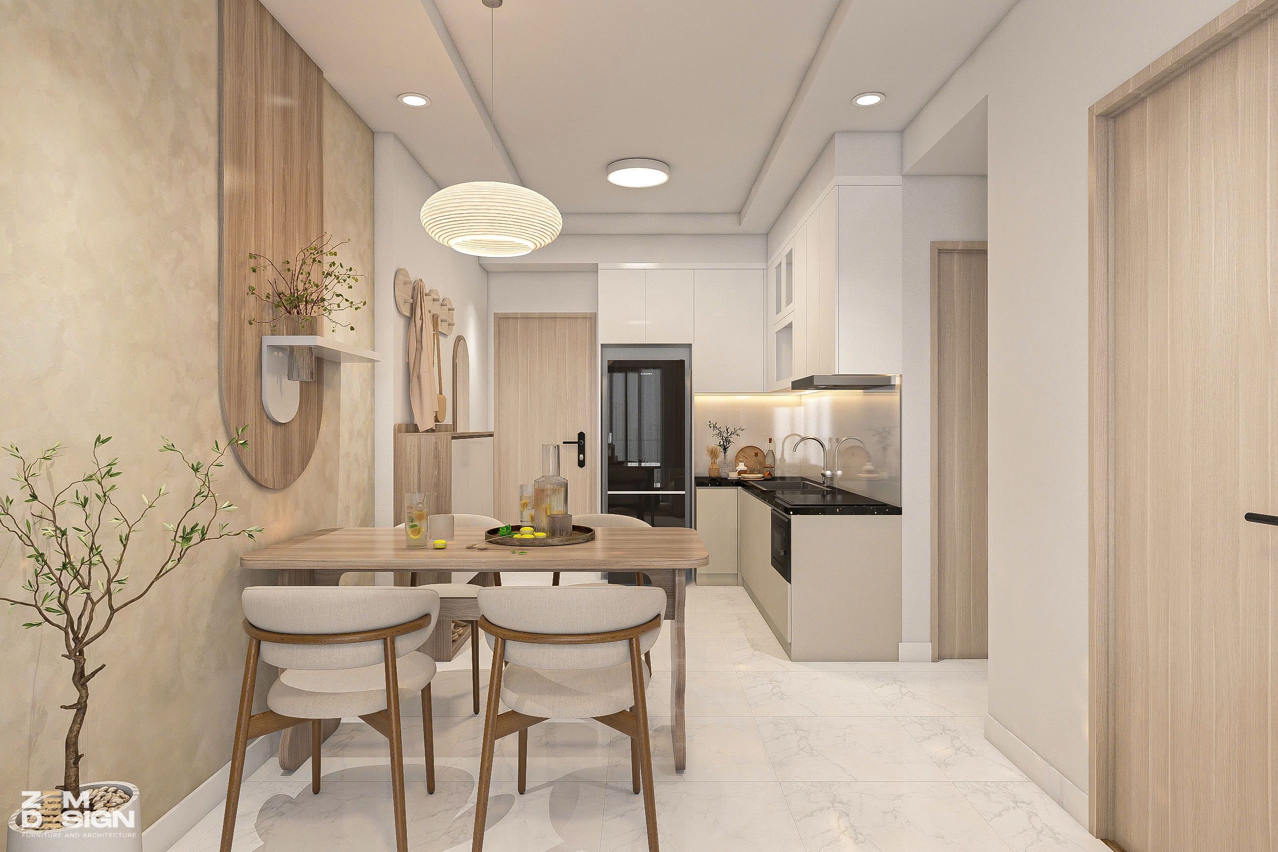 Phòng khách liền bếp 50m2 cho gia đình nhỏ Phòng khách liền bếp 50m2 cho gia đình nhỏ