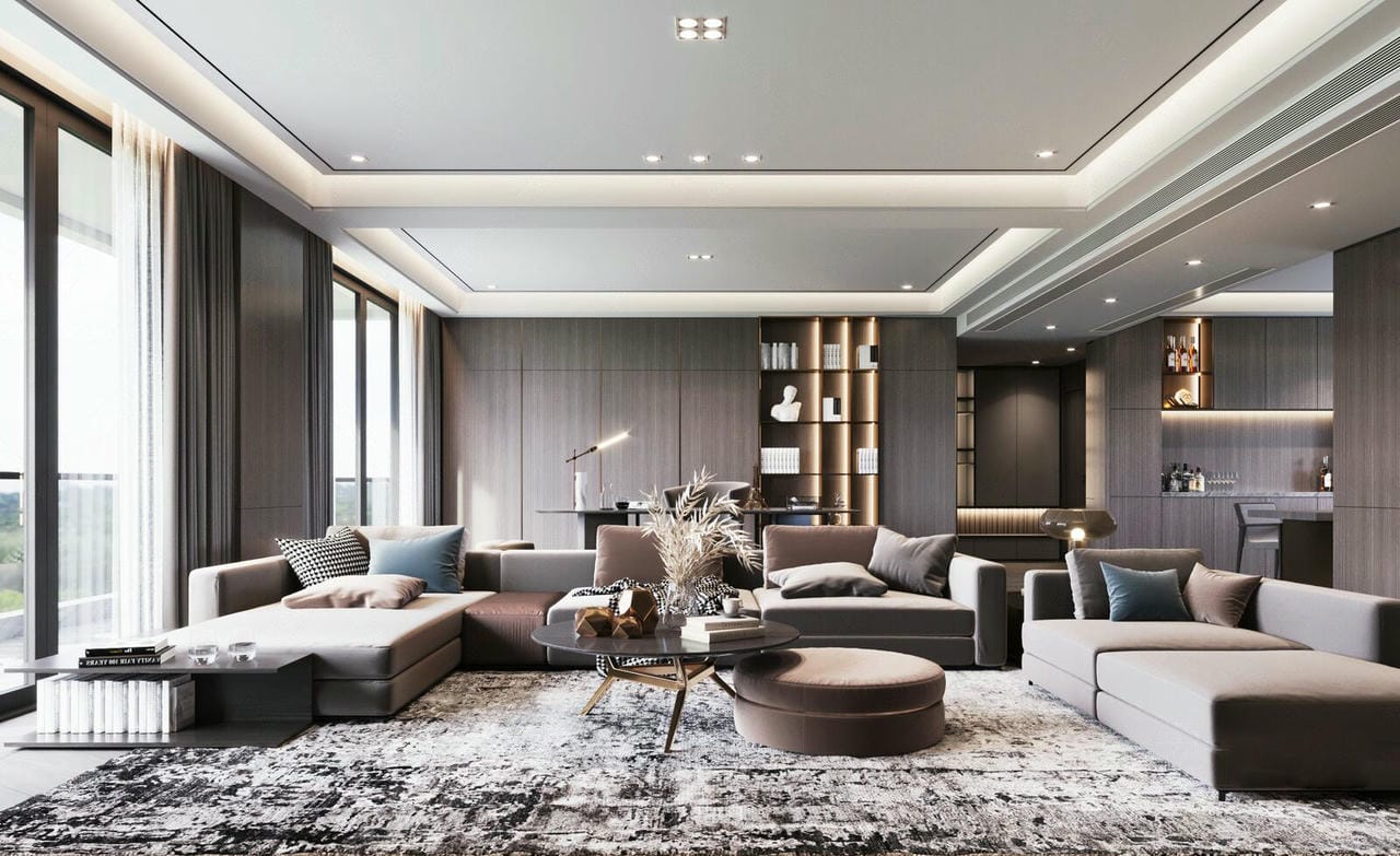 Phòng khách liền bếp 50m2 thông thoáng Phòng khách liền bếp 50m2 thông thoáng
