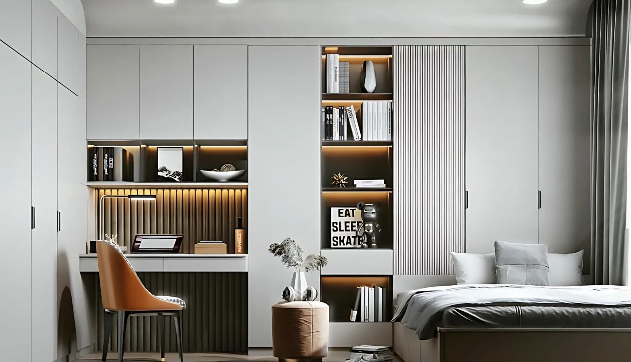 Phòng ngủ kết hợp phòng làm việc nhỏ Phòng ngủ kết hợp phòng làm việc nhỏ