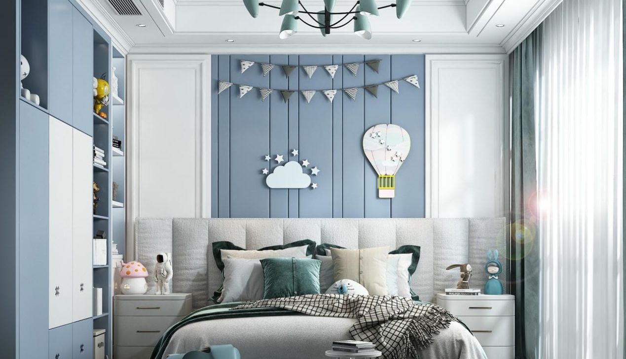 Phòng Ngủ Màu Xanh Nước Biển