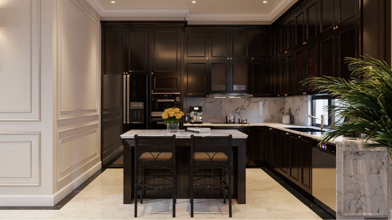 Thiết kế bếp Indochine đậm chất Đông Dương