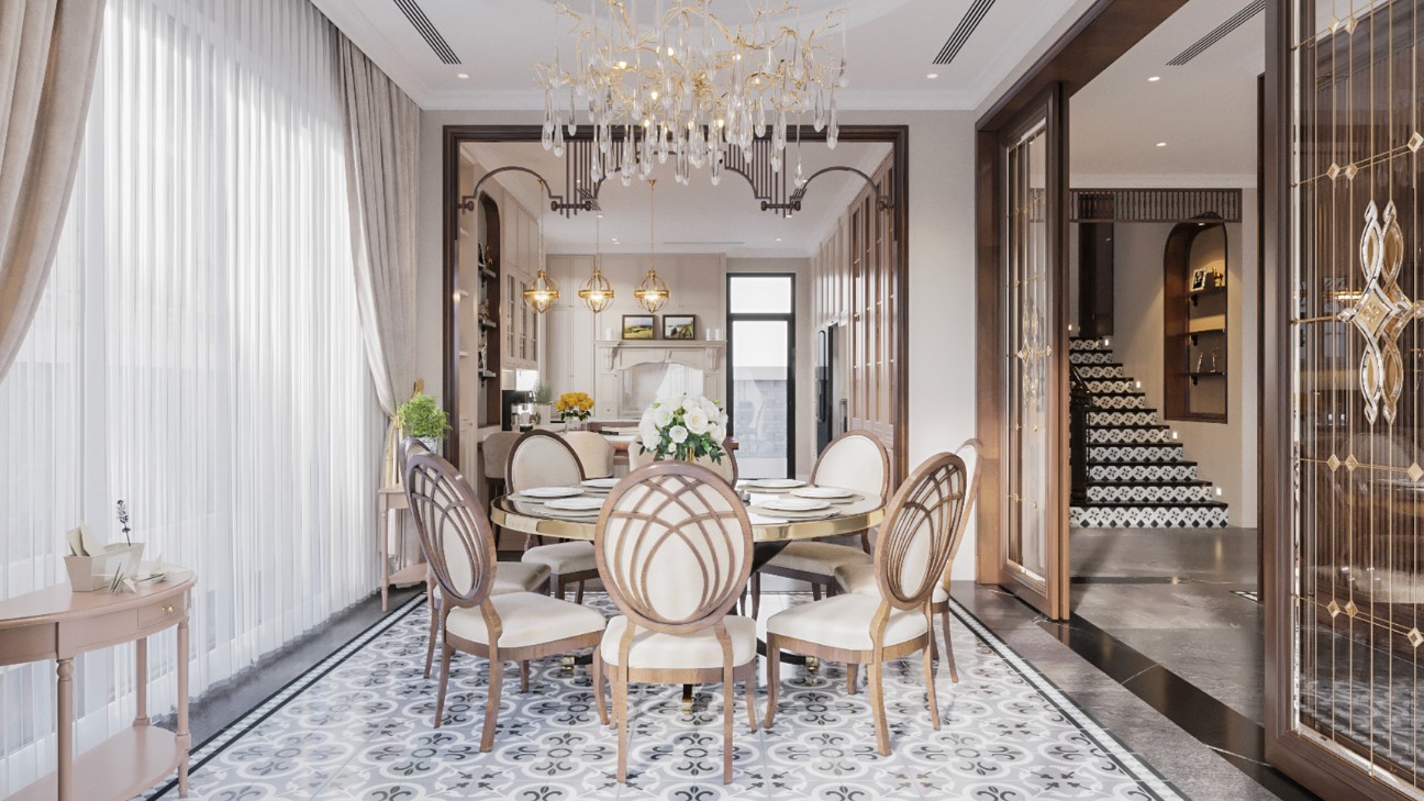 Thiết kế bếp Indochine sang trọng đầy tinh tế