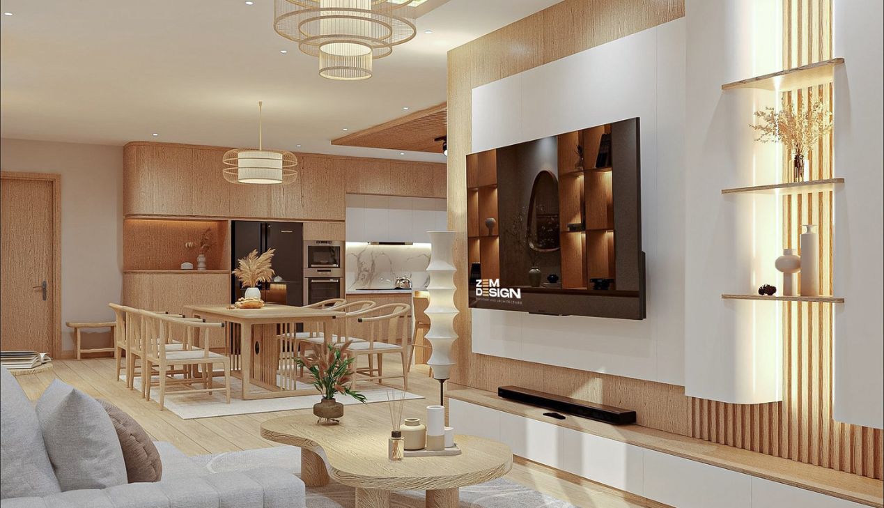 Thiết kế nhà 50m2 phòng khách và bếp liên thông Thiết kế nhà 50m2 phòng khách và bếp liên thông