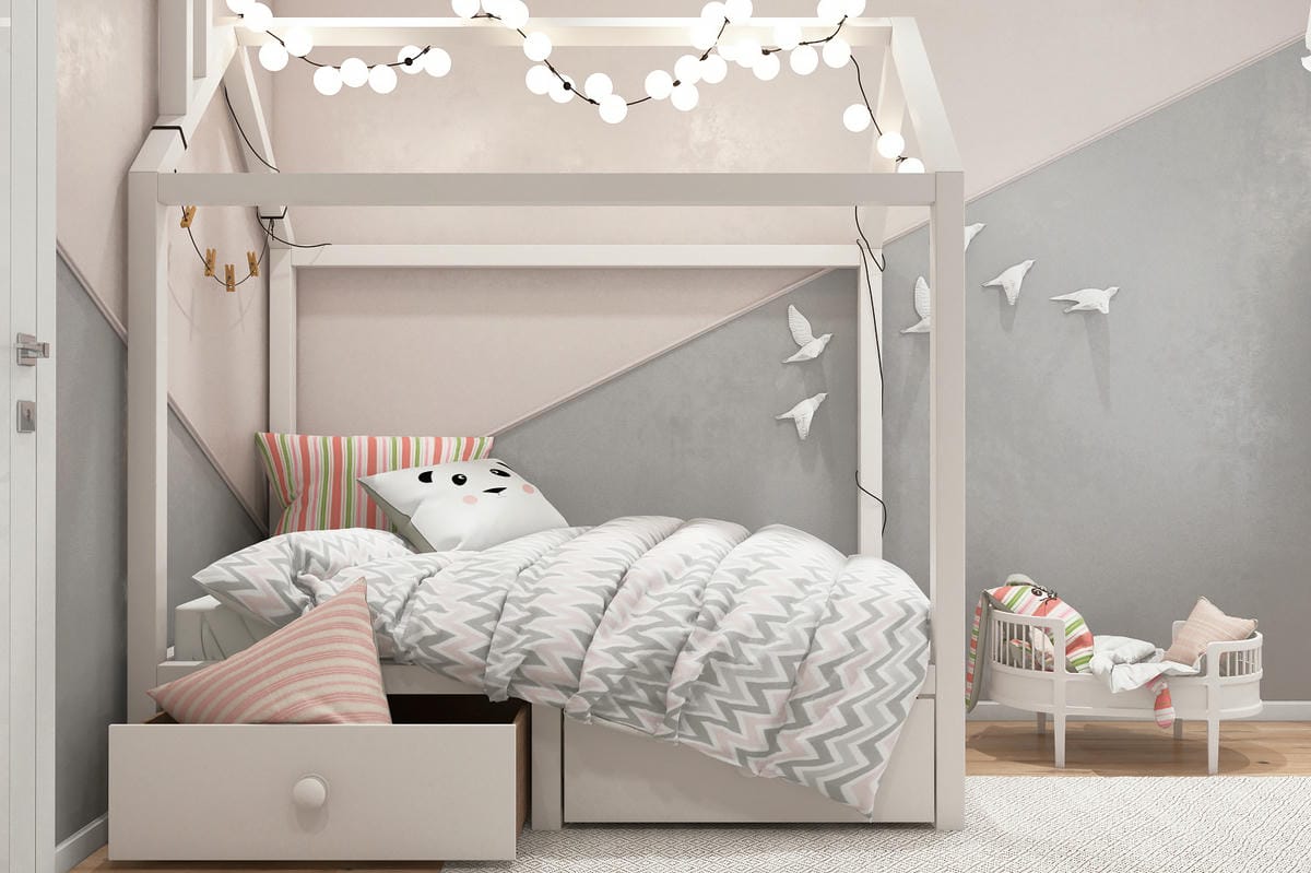 Thiết kế nội thất phòng ngủ 15m2 cho bé gái Thiết kế nội thất phòng ngủ 15m2 cho bé gái