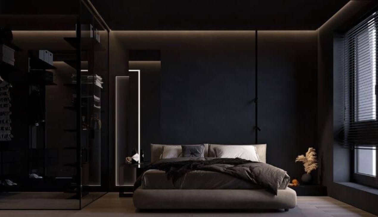 Thiết kế nội thất phòng ngủ tone đen