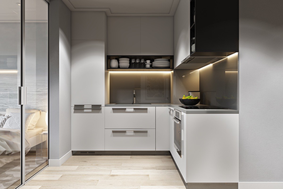 Thiết kế phòng bếp 12m2 hình chữ L Thiết kế phòng bếp 12m2 hình chữ L