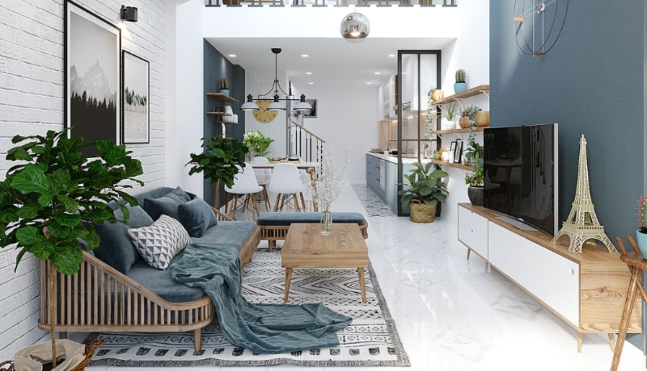 Thiết kế phòng khách liền bếp tối ưu ánh sáng Thiết kế phòng khách liền bếp tối ưu ánh sáng