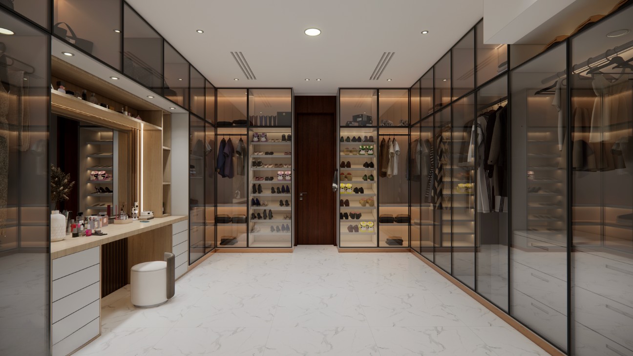 Thiết Kế Phòng Ngủ 30m2 Có Phòng Thay Đồ Luxury Hiện Đại!
