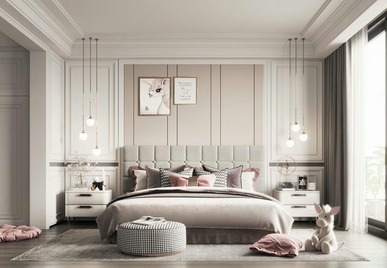 Thiết kế phòng ngủ cho 2 chị em gái siêu đẹp