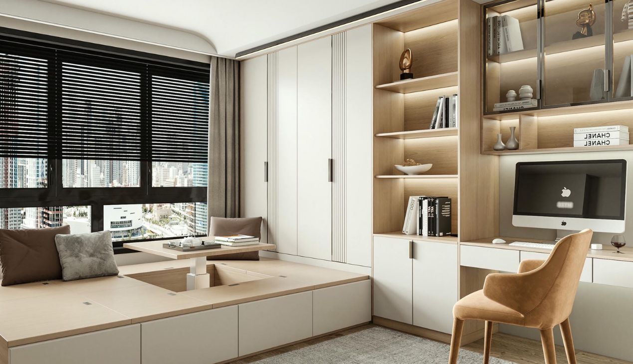 Thiết kế phòng ngủ kết hợp làm việc đẹp Thiết kế phòng ngủ kết hợp làm việc đẹp
