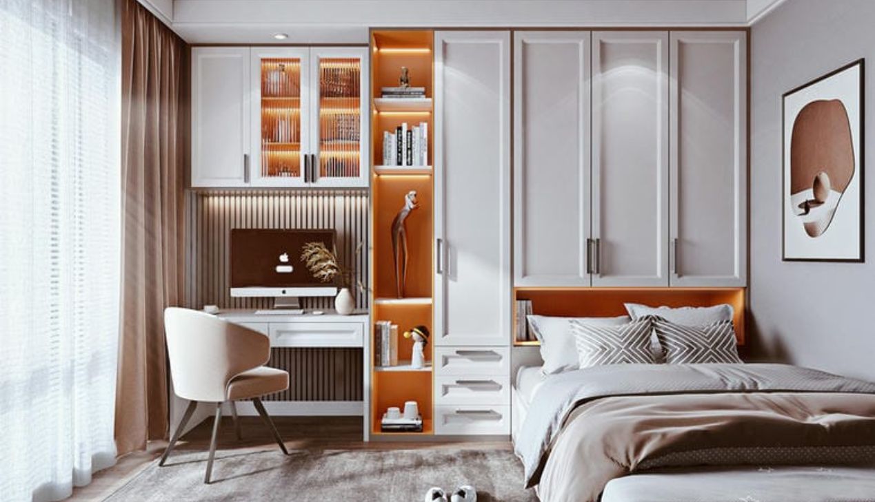 Thiết kế phòng ngủ làm việc đẹp đơn giản Thiết kế phòng ngủ làm việc đẹp đơn giản