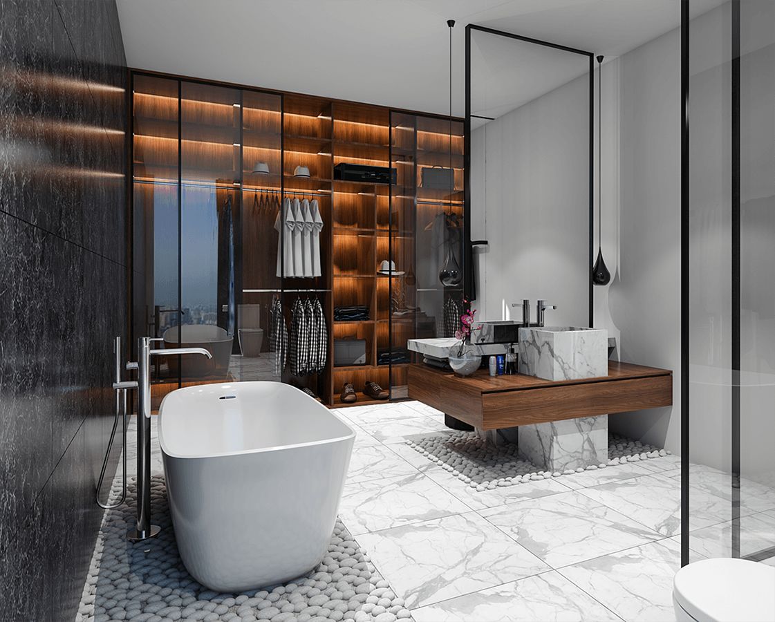 Thiết Kế Phòng Thay Đồ Phòng Tắm Kiểu Châu Âu