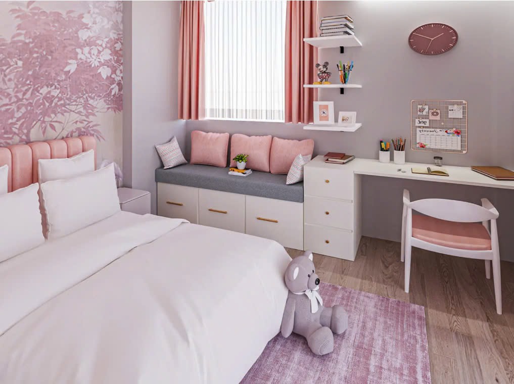Trang trí phòng ngủ màu hồng Trang trí phòng ngủ màu hồng