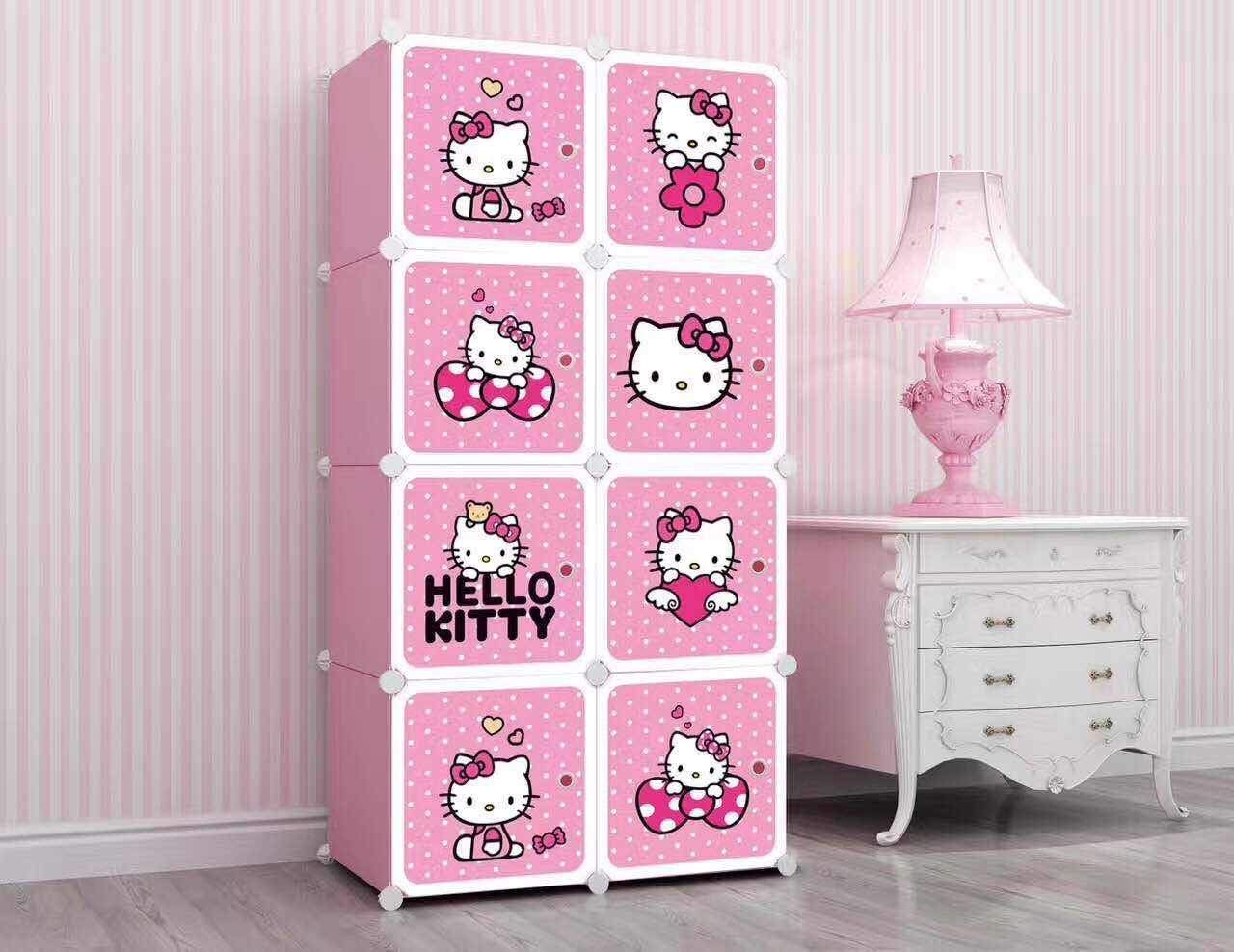 Tủ quần áo hello kitty cho bé gái