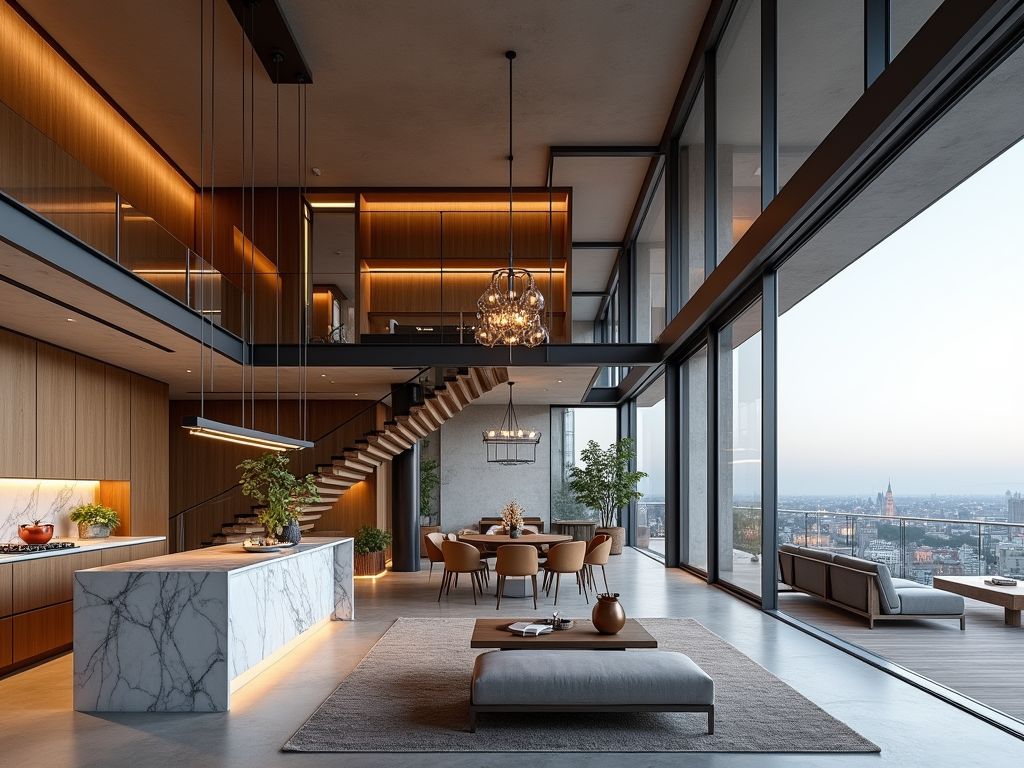 Vị trị cầu thang giữa phòng khách và bếp Vị trị cầu thang giữa phòng khách và bếp
