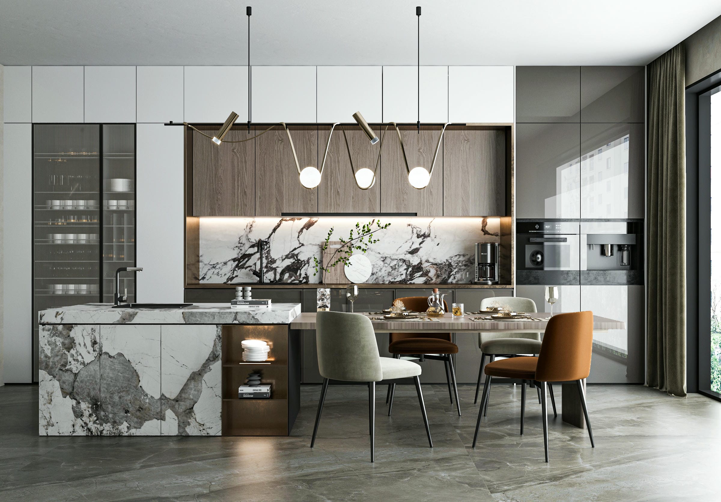 Bàn đảo bếp hiện đại