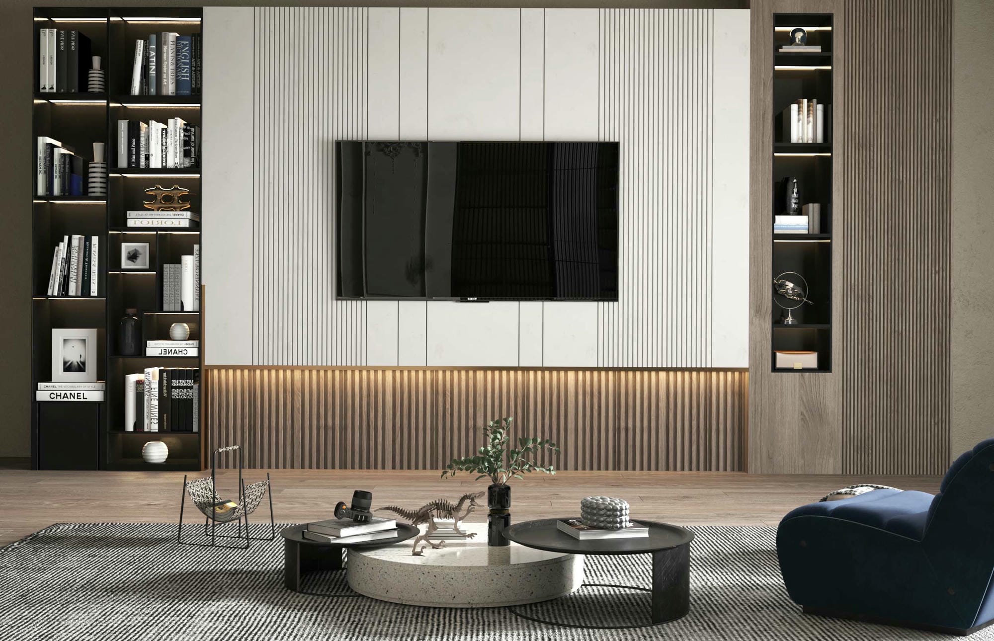 Mẫu ốp tường gỗ MDF Vanachai cho phòng khách nhà chung cư Mẫu ốp tường gỗ MDF Vanachai cho phòng khách nhà chung cư