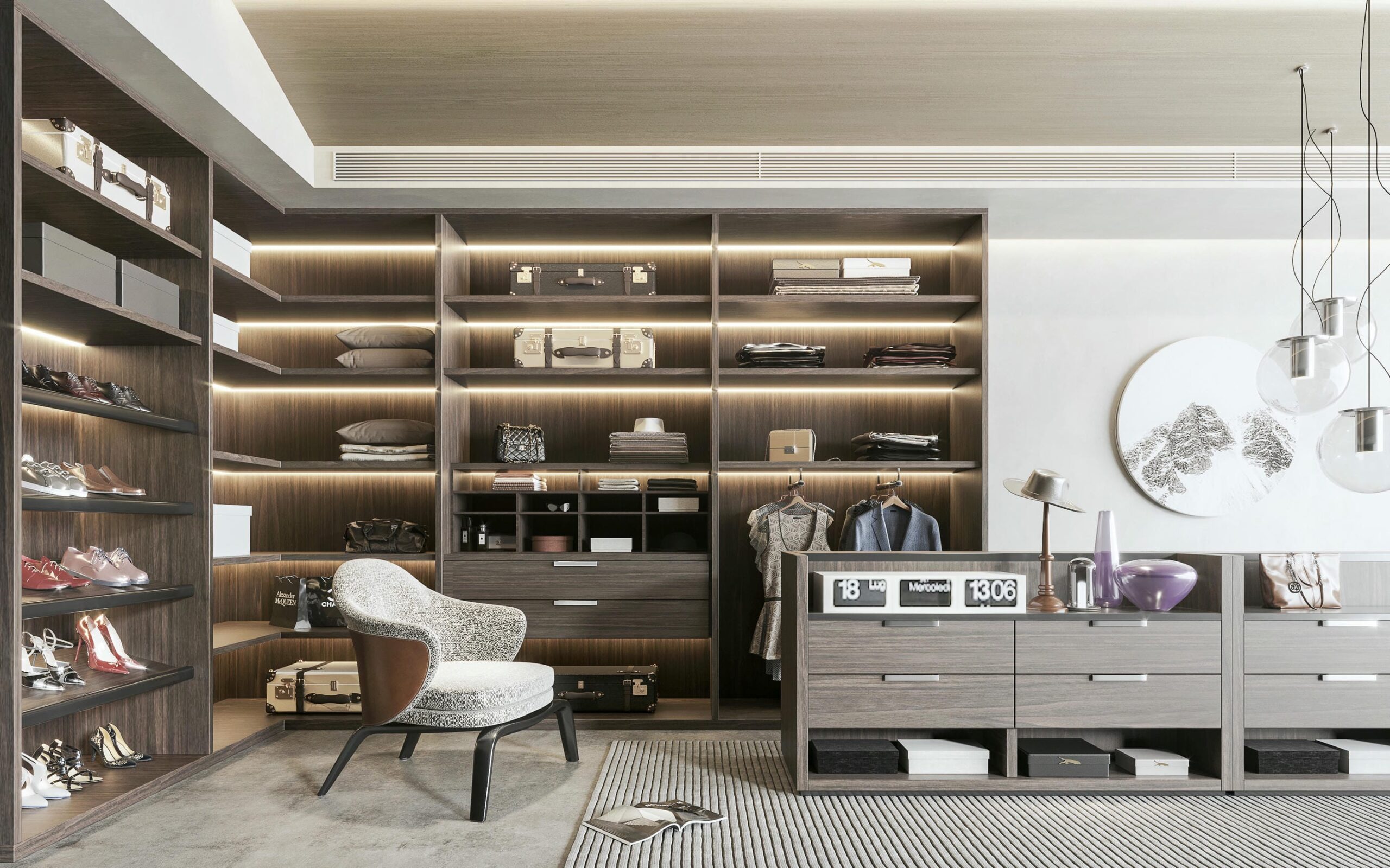 Ứng dụng gỗ MDF dán veneer trong thiết kế tủ quần áo