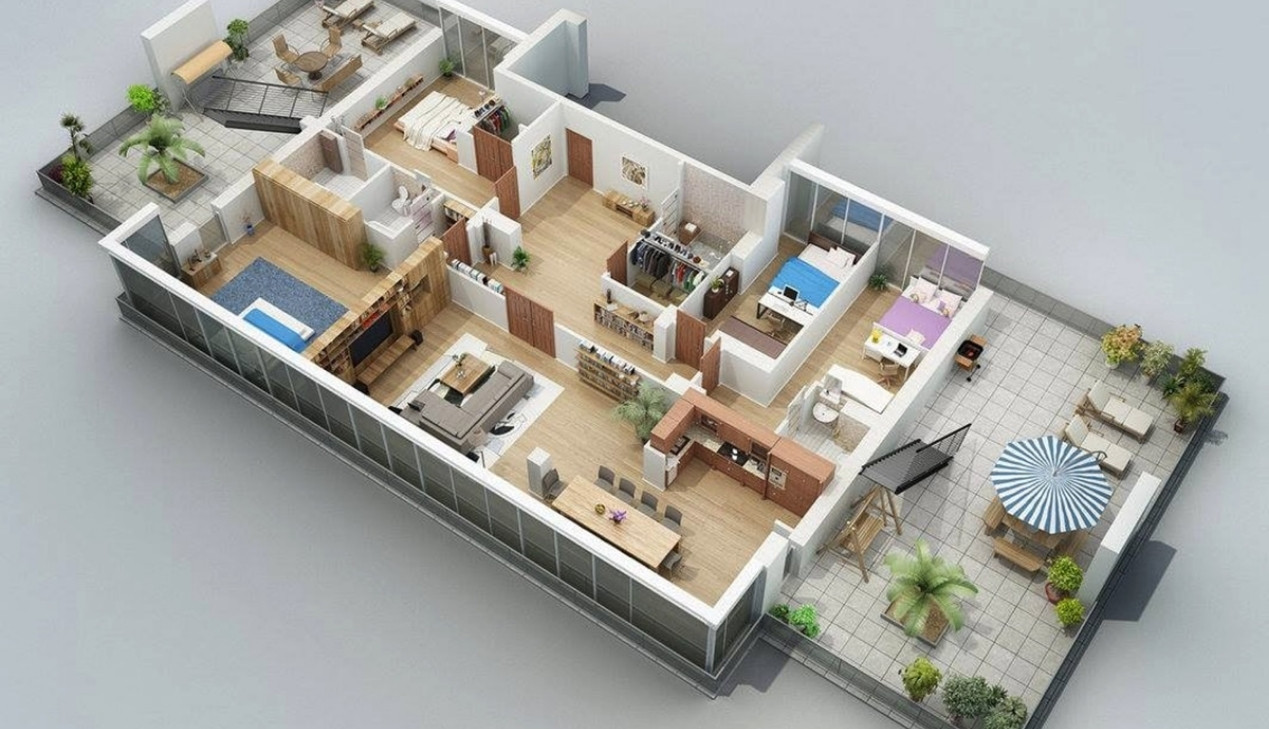 Ứng dụng thiết kế nội thất với tính năng xem thiết kế dưới dạng 2D và 3D
